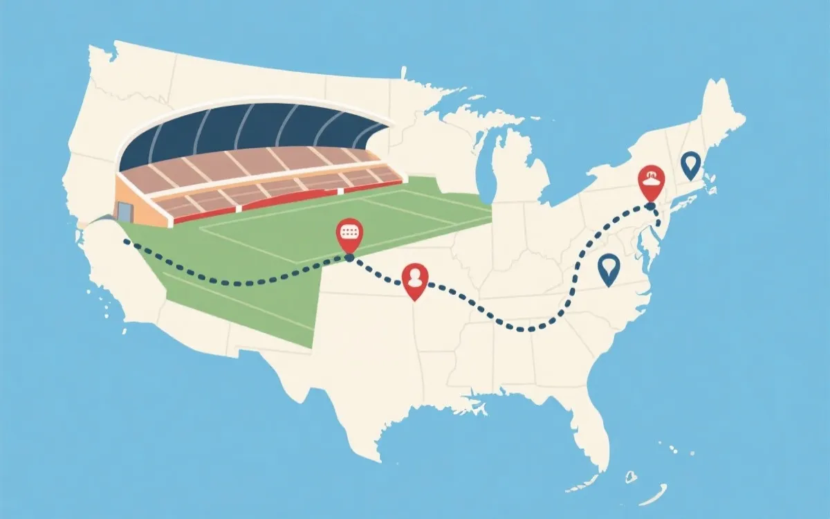 2026世界杯主办城市分布示意图